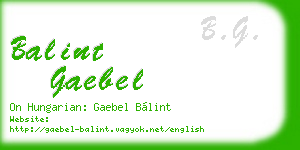 balint gaebel business card